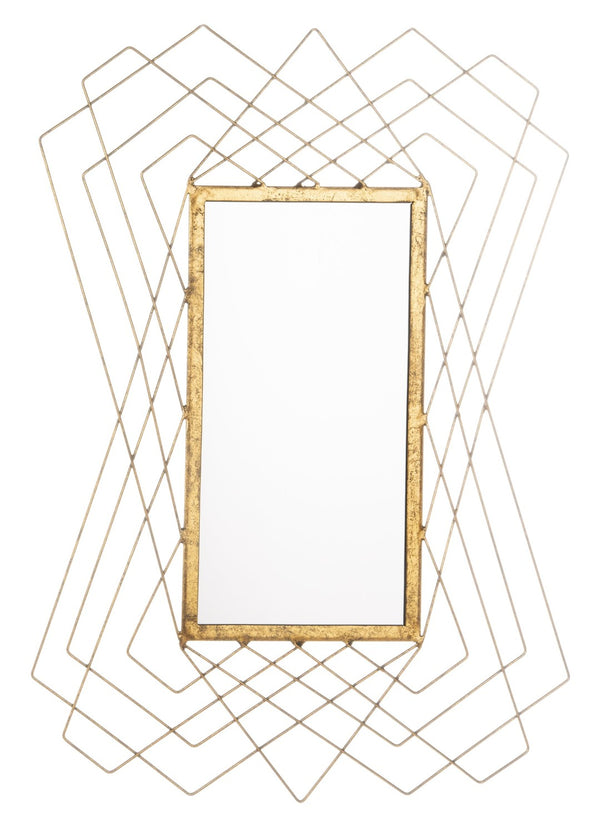 Safavieh HAZELTON Mirror: Timeless Elegance with Warm Gold Finish – Perfect for Any Room's Glamorous Focal Point MIR4093A