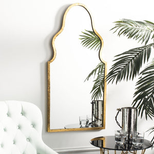 Safavieh PARMA, 18-Inch Round Gold Foil Mirror – Elegant Iron Frame, Versatile Decor for Any Space! MIR4094A