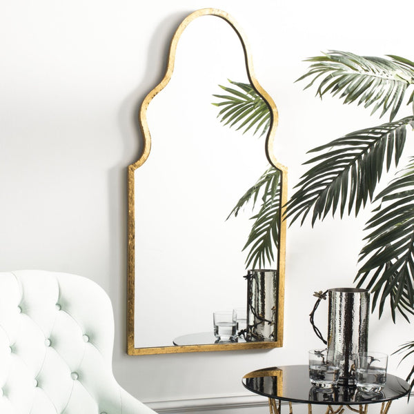 Safavieh PARMA, 18-Inch Round Gold Foil Mirror – Elegant Iron Frame, Versatile Decor for Any Space! MIR4094A