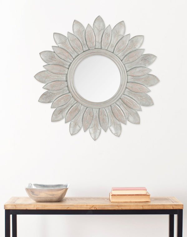 Safavieh SUN King Mirror – Elegant Sunburst Design for Timeless Style in Living Rooms and Entryways Grey MIR5003A