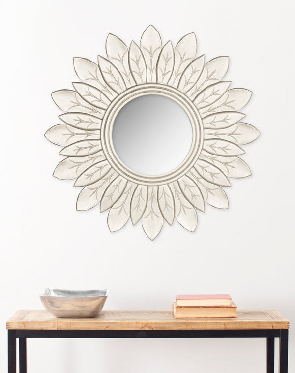 Safavieh SUN King Mirror – Elegant Sunburst Design for Timeless Style in Living Rooms and Entryways Pewter MIR5003B