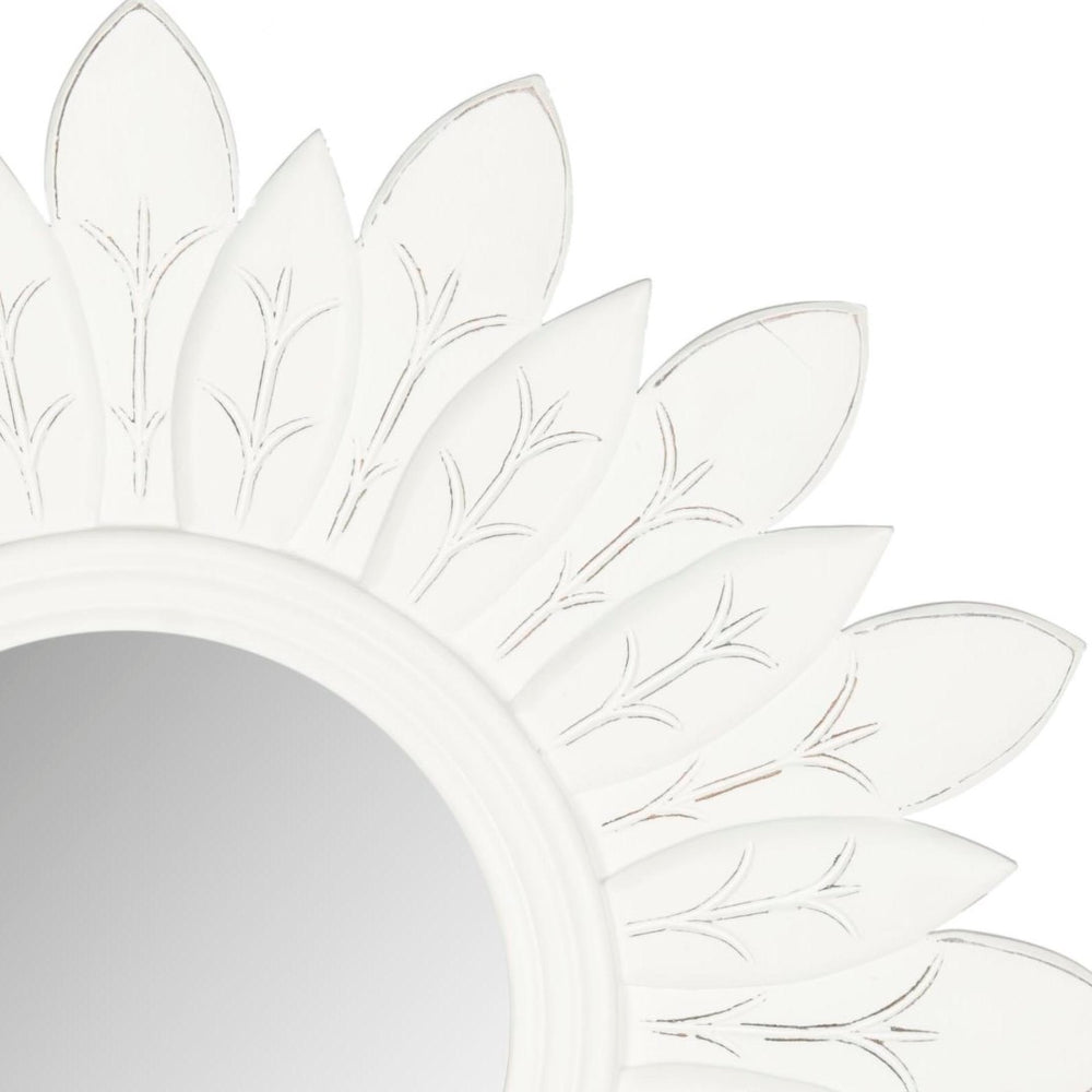 Safavieh SUN King Mirror – Elegant Sunburst Design for Timeless Style in Living Rooms and Entryways Antique White MIR5003D
