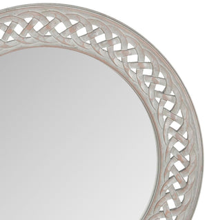 Safavieh BRAIDED Chain Mirror - Timeless Round Accent for Elegant Home Decor, Inspired by Roman Jewelry Design Grey MIR5005A