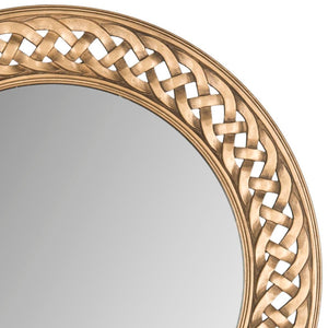 Safavieh BRAIDED Chain Mirror - Timeless Round Accent for Elegant Home Decor, Inspired by Roman Jewelry Design Gold MIR5005C