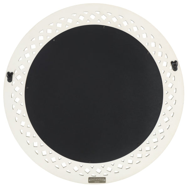 Safavieh BRAIDED Chain Mirror - Timeless Round Accent for Elegant Home Decor, Inspired by Roman Jewelry Design Antique White MIR5005D