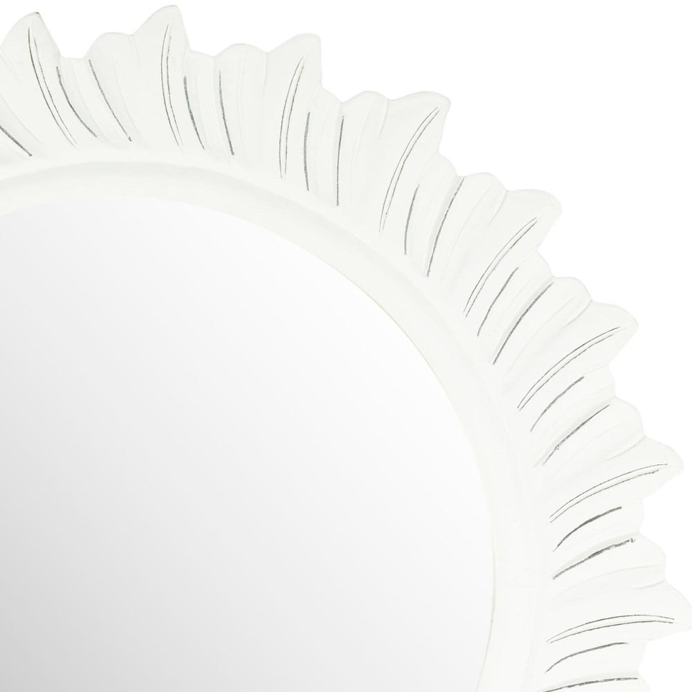 Safavieh BY THE SEA Mirror - Antique White Round Sunburst Design for Coastal Elegance in Any Room Decor MIR5007D