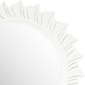 Safavieh BY THE SEA Mirror - Antique White Round Sunburst Design for Coastal Elegance in Any Room Decor MIR5007D