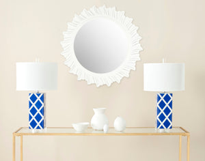 Safavieh BY THE SEA Mirror - Antique White Round Sunburst Design for Coastal Elegance in Any Room Decor MIR5007D