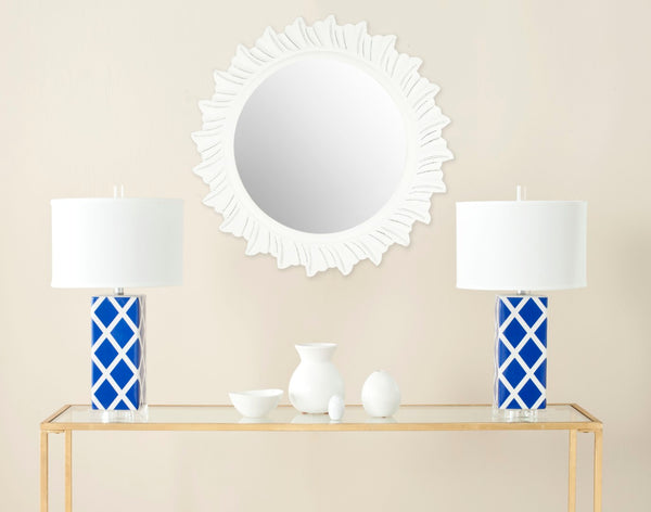 Safavieh BY THE SEA Mirror - Antique White Round Sunburst Design for Coastal Elegance in Any Room Decor MIR5007D