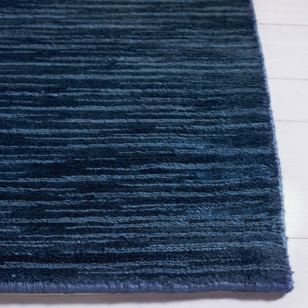 Safavieh Mirage Hand-Loomed 635N Navy Accent Rug 1'X1'6" — Low-Profile Viscose-Cotton, Soft Tonal Minimalism MIR635N-0116