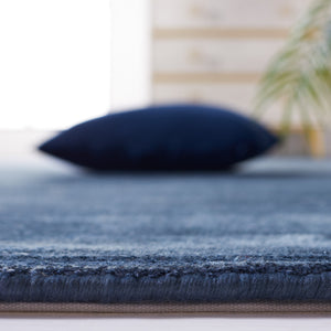 Safavieh Mirage Hand-Loomed 635N Navy Accent Rug 1'X1'6" — Low-Profile Viscose-Cotton, Soft Tonal Minimalism MIR635N-0116