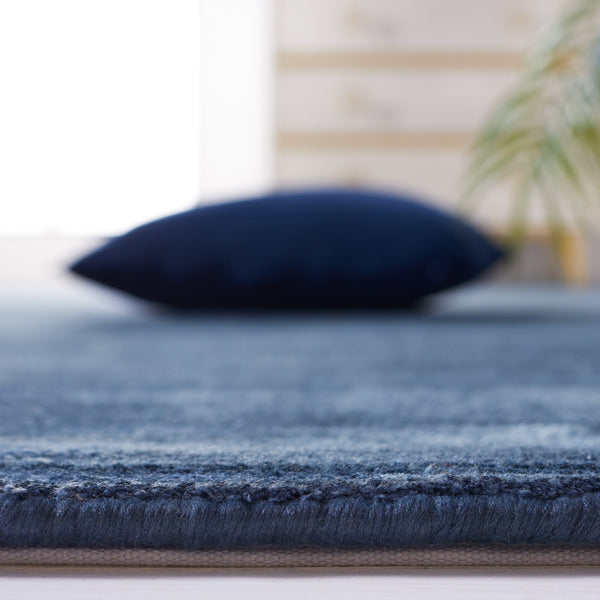 Safavieh Mirage Hand-Loomed 635N Navy Accent Rug 1'X1'6" — Low-Profile Viscose-Cotton, Soft Tonal Minimalism MIR635N-0116