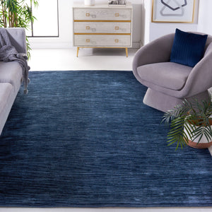 Safavieh Mirage Hand-Loomed 635N Navy Accent Rug 1'X1'6" — Low-Profile Viscose-Cotton, Soft Tonal Minimalism MIR635N-0116