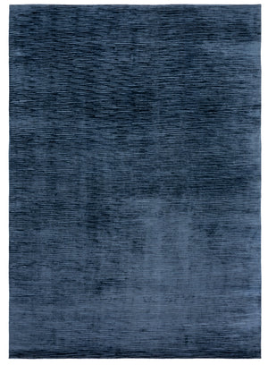 Safavieh Mirage Hand-Loomed 635N Navy Accent Rug 1'X1'6" — Low-Profile Viscose-Cotton, Soft Tonal Minimalism MIR635N-0116