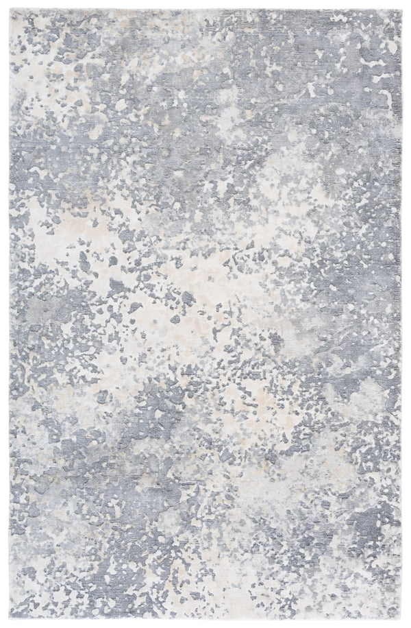 Safavieh Mirage Hand-Knotted 6X9 Grey Ivory Rug, 60% Viscose 30% Wool Low Pile, Abstract Modern Elegance MIR642F-6