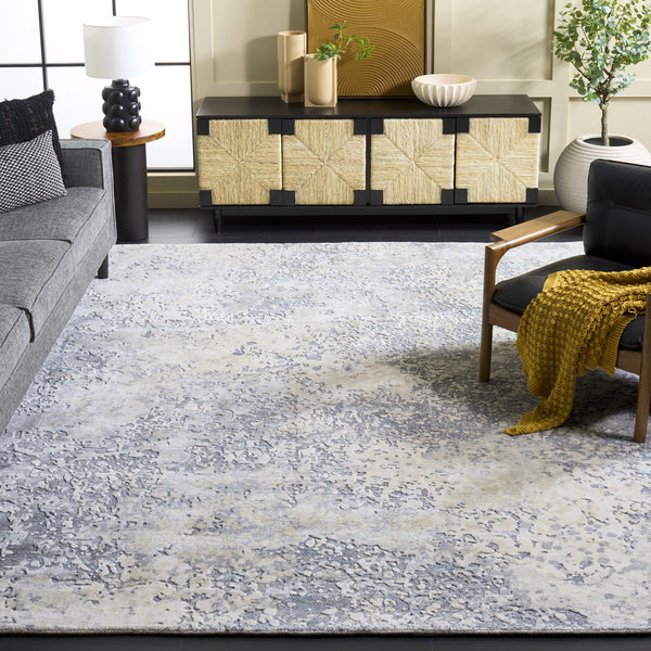 Safavieh Mirage Hand-Knotted 6X9 Grey Ivory Rug, 60% Viscose 30% Wool Low Pile, Abstract Modern Elegance MIR642F-6