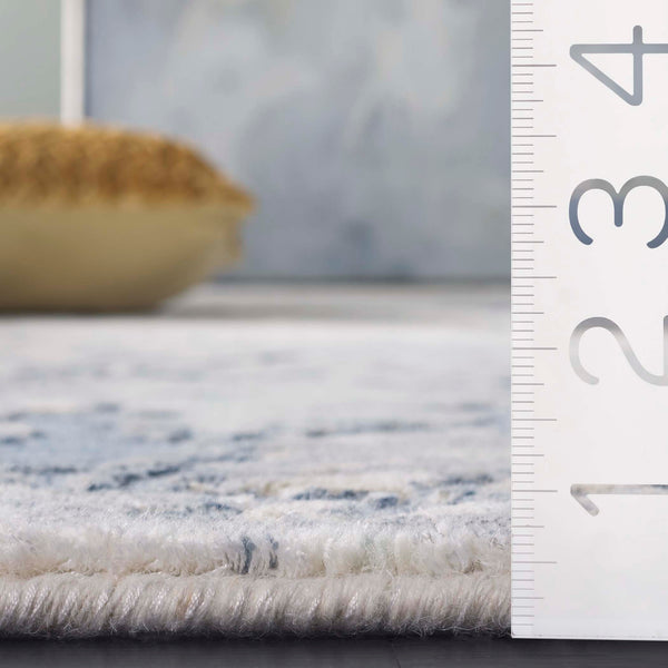 Safavieh Mirage Hand-Knotted Blue Ivory Accent Rug — Low-Profile Artisanal Viscose-Wool Blend For Entryways 1'-0" x 1'-6" MIR642M-0116