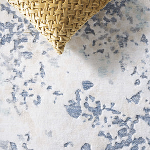 Safavieh Mirage Hand-Knotted Blue Ivory Accent Rug — Low-Profile Artisanal Viscose-Wool Blend For Entryways 1'-0" x 1'-6" MIR642M-0116