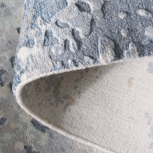 Safavieh Mirage Hand-Knotted Blue Ivory Area Rug — Modern Abstract Stone & Water Texture, Viscose Wool Blend 6'-0" x 9'-0" MIR642M-6
