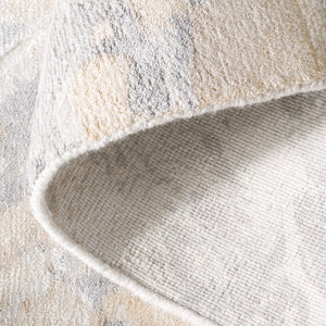 Safavieh Mirage Hand-Knotted Grey Ivory Accent Rug 1X1.5 Ft — Soft Viscose-Wool Blend, Modern Neutral Layering Piece MIR643F-0116