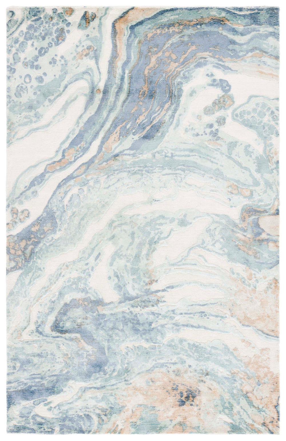 Safavieh Mirage Hand-Knotted 8X10 Blue Ivory Rug – 60% Viscose 30% Wool For Sheen, Softness & Durable Luxury MIR643M-8