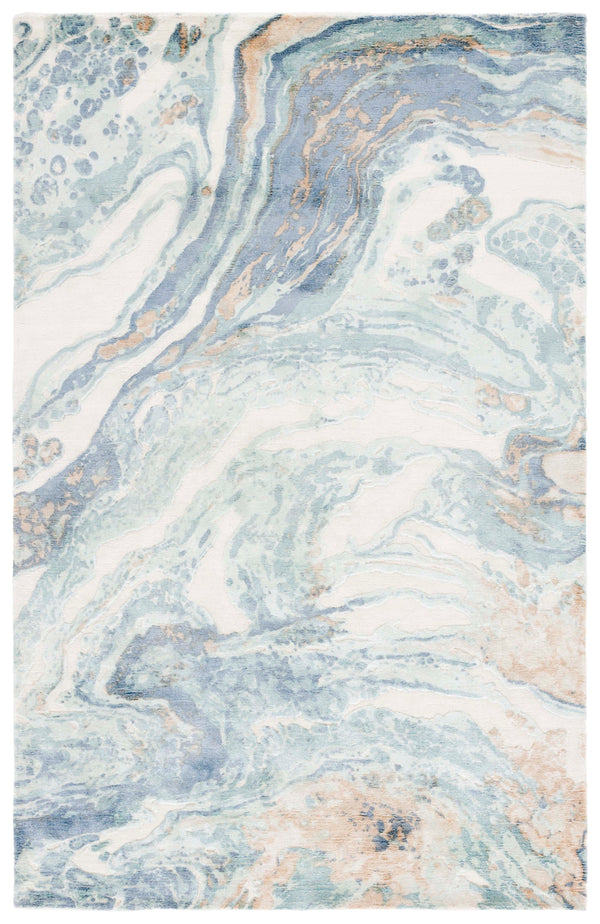 Safavieh Mirage Hand-Knotted 8X10 Blue Ivory Rug – 60% Viscose 30% Wool For Sheen, Softness & Durable Luxury MIR643M-8