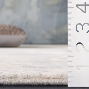 Safavieh Mirage Hand-Knotted Accent Rug In Grey Ivory — Viscose Wool Cotton Blend, Low-Profile Minimalist Design 1'-0" x 1'-6" MIR645F-0116