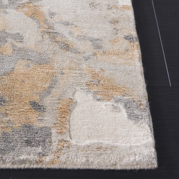 Safavieh Mirage Hand‑Knotted Grey Ivory Area Rug — Plush 1/2" Pile, Abstract Design, Viscose Wool Blend 6'-0" x 9'-0" MIR645F-6