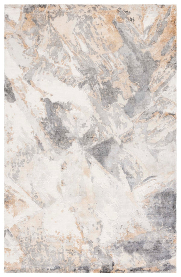 Safavieh Mirage Hand-knotted Area Rug - Luxurious Abstract Design For Chic Living Spaces And Cozy Comfort Grey ,Ivory 60% Viscose,30% Wool,& 10% Cotton Mir645f-9