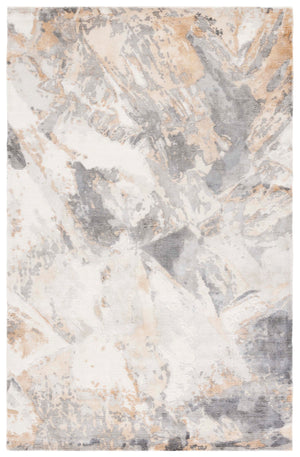 Safavieh Mirage Hand‑Knotted Grey Ivory Area Rug — Plush 1/2" Pile, Abstract Design, Viscose Wool Blend 6'-0" x 9'-0" MIR645F-6