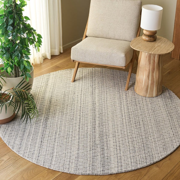 Safavieh Mirage Hand Tufted Round Area Rug Soft Grey Ivory Low Pile for Living Room MIR748F-6R