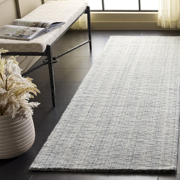 Safavieh Mirage Hand-Tufted Silver Ivory Runner Rug for Hallways and Entryways Low Pile MIR748G-28