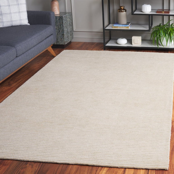 Safavieh Mirage Hand Tufted Wool Blend Area Rug Ivory Linear Pattern for Modern Living Spaces MIR758A-5