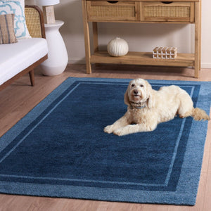 Safavieh Mirage Hand Tufted Viscose Cotton Area Rug Solid Blue Silken Sheen Living Room MIR759M-6