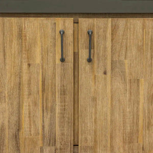 Lh Imports Irondale Vanity: Solid Acacia Wood & Metal Design With White Basin, Soft-close, Adjustable Shelves Brown White Basin,Steel,Solid Acacia Mir Bth01-61