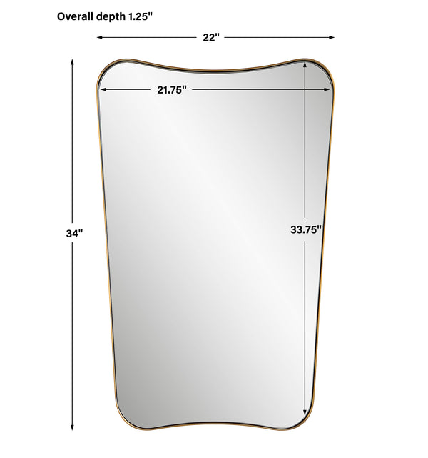 Uttermost Belvoir Brass Mirror 09787 STAINLESS STEEL,MDF,GLASS