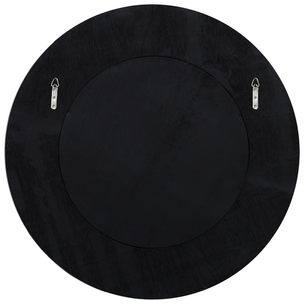 Uttermost Repose Whitewash Round Mirror 09785 BAMBOO, PLYWOOD