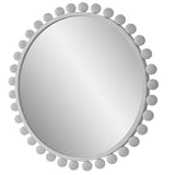 Uttermost Cyra White Round Mirror 09788 MDF, IRON, MIRROR