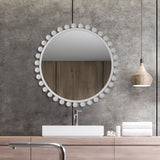 Uttermost Cyra White Round Mirror 09788 MDF, IRON, MIRROR