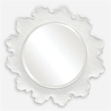 Sea Coral White Round Mirror