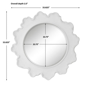 Uttermost Sea Coral White Round Mirror 09797 RESIN, GLASS, MDF