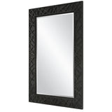 Uttermost Everest Satin Black Mirror 09803 RUBBER WOOD, GLASS,MDF