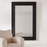 Uttermost Everest Satin Black Mirror 09803 RUBBER WOOD, GLASS,MDF