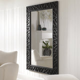 Uttermost Everest Satin Black Mirror 09803 RUBBER WOOD, GLASS,MDF