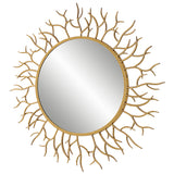 Uttermost Into The Woods Gold Round Mirror 09814 STEEL, MIRROR,MDF