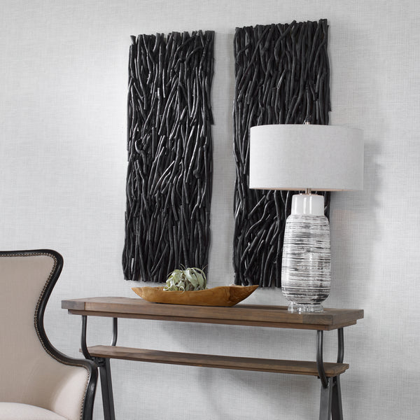 Uttermost Gathered Teak Black Wood Wall Decor 04331 TEAK BRANCH