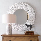 Uttermost Teak Branch White Round Mirror 09808 MIX WOOD AND PLYWOOD