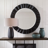 Uttermost Caribou Dark Espresso Round Mirror 09798 FIRWOOD,MDF,MIRROR