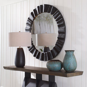 Uttermost Caribou Dark Espresso Round Mirror 09798 FIRWOOD,MDF,MIRROR