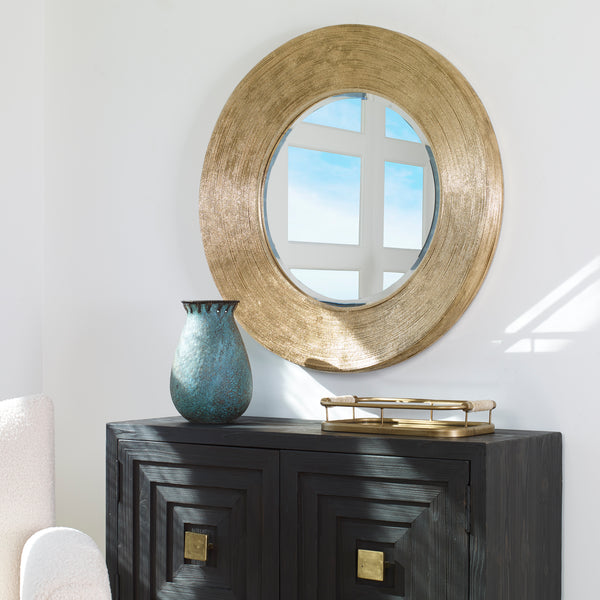 Uttermost Archer Gold Wire Round Mirror 09801 IRON,MIRROR,MDF